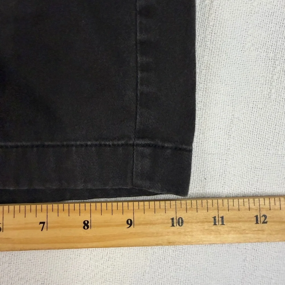 Roundtree & Yorke Mens Black Chino Shorts Cotton Stretch Size 34 Flat Front